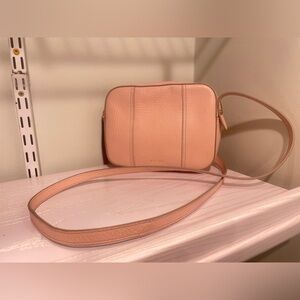 Fossil Gemma Camera Bag Crossbody Dusty Rose Pebbled Leather